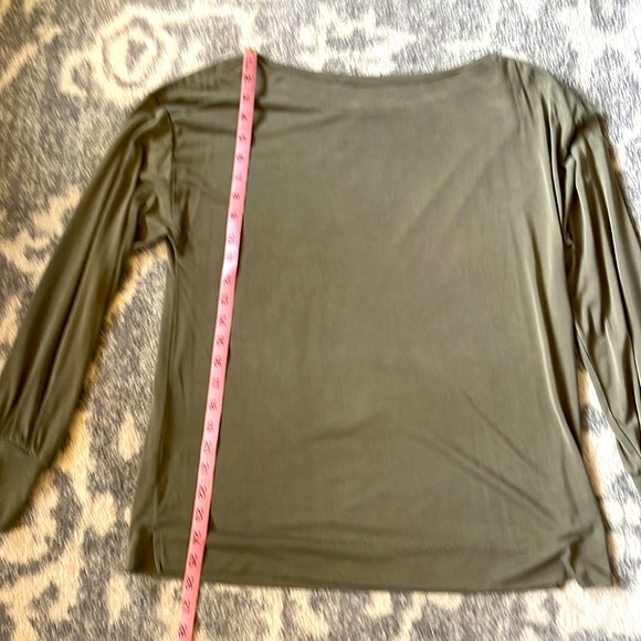 Loft Olive Green Puffy Sleeve Shirt, Women’s Size Medium - Picture 3 of 7
